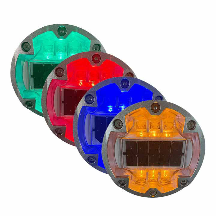 Mặt trời LED Đường đệm nhúng vòng nhôm đèn LED nhấp nháy mắt mèo đường đánh dấu